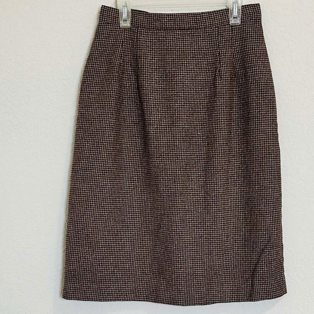 Vintage Brown Plaid Aline Skirt